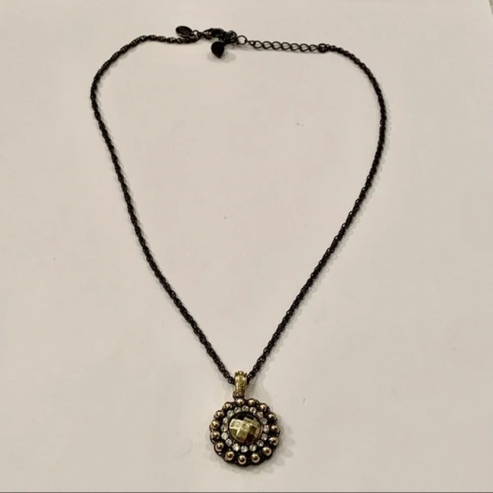 2028 antiqued silver medallion pendant delicate